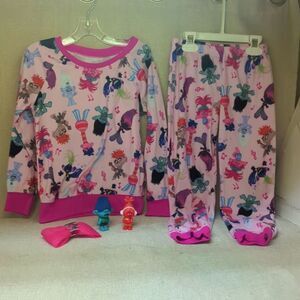 Trolls World Tour Long Sleeve Pajama Top & bottom Girls S 5/6